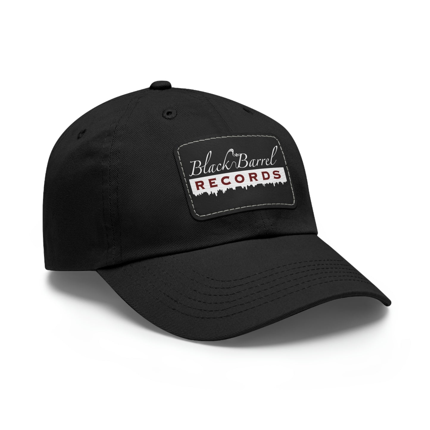 Black Barrel Records Dad Hat with Leather Patch Logo